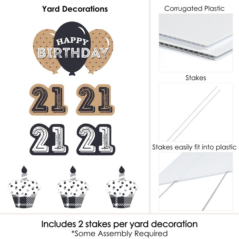 Big Dot of Happiness Finally 21 - 21st Birthday - Yard Sign and Outdoor Lawn Decorations - 21st Happy Birthday Party Yard Signs - Set of 8, 5 of 8