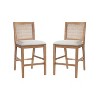 Christopher Knight Home Maris French Country Handwoven Rattan Rubberwood Upholstered Counter Stools (Set of 2) - 2 of 4