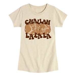 Girls' - Instant Message - Challah La La La Fitted Short Sleeve Graphic T-Shirt - 1 of 4