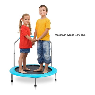 36-Inch Blue Springless Kids' Trampoline with Handlebar