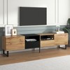 Whisen Modern Drop Down Door Entertainment Center TV Stand for TVs up to 85'' with 2 Cabinets and Open Storage Compartment - 4 of 4