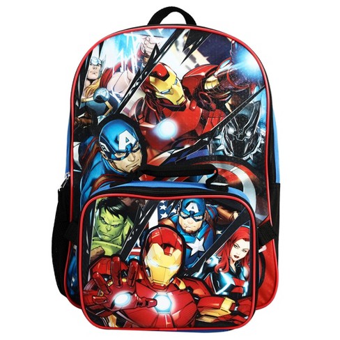 Marvel Avengers Childrens Kids Character Lunch Bag Set 