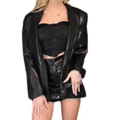 Women's Faux Leather Jacket - lalavon