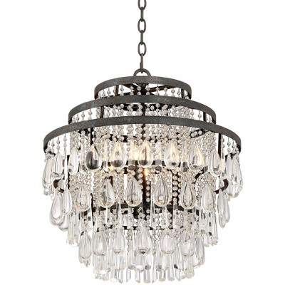 Vienna Full Spectrum Rust Crystal Chandelier 20" Wide Vintage 3 Tier 4-Light Fixture for Dining Room House Foyer Kitchen Entryway