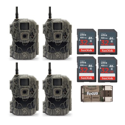 Stealth Cam DS4K Cellular Camera with 32 GB SD Card and Card Reader (4-Pack)