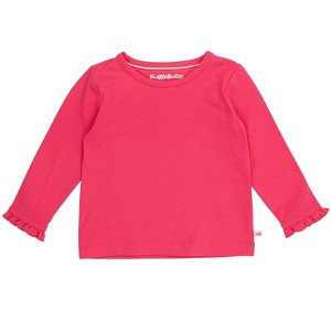 RuffleButts Girls Knit Long Sleeve Ruffle Layering Tee - 1 of 4
