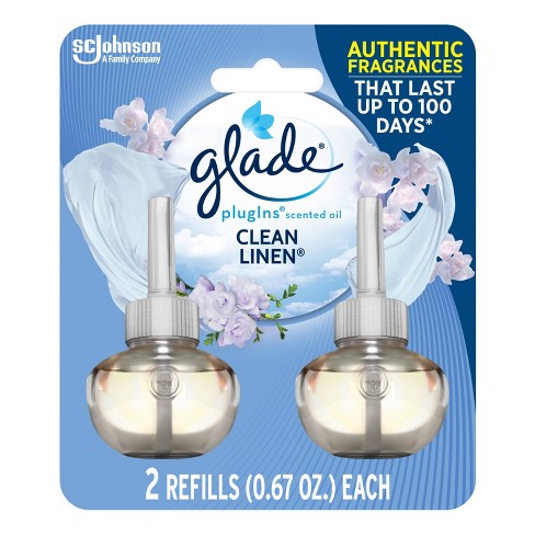 Glade PlugIns Scented Oil Air Freshener Clean Linen Refill - 1.34oz/2ct - image 1 of 4