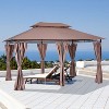 Outsunny 10' x 13' Outdoor Soft Top Gazebo Pergola with Curtains, 2-Tier Steel Frame Gazebo for Patio - image 3 of 4