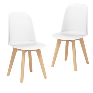 Tangkula Modern Dining Chairs Set of 2 Armless Kitchen Chairs 330 LBS Load Capacity - 1 of 4