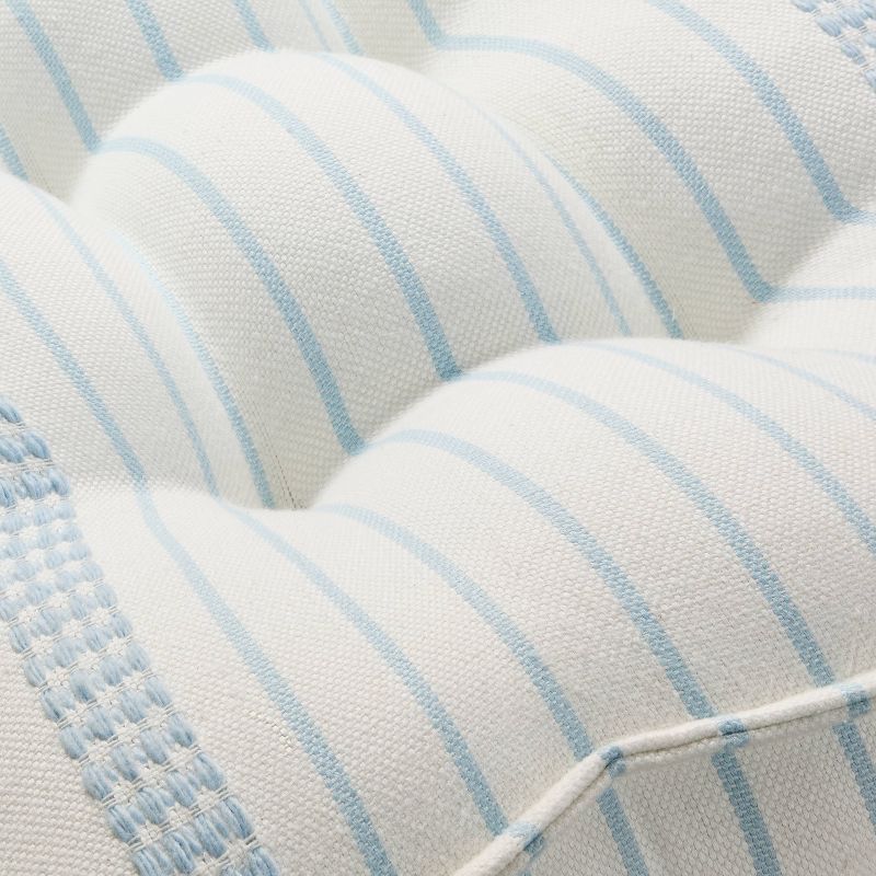 Border Stitch Stripe Indoor/Outdoor French Floor Cushion Cream/Light Blue - Hearth &#38; Hand&#8482; with Magnolia, 4 of 6