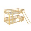 YOOCOZZ Twin over Twin Floor Bunk Bed with Slide and Ladder - 3 of 4