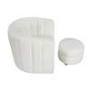 Boucle Upholstery Solid Wood Swivel Modern Accent Chair with Ottoman, Foam Padding, Attached Cushions, 360-Degree Swivel - 3 of 4