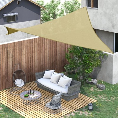 Sand High-Density Polyethylene Rectangular Patio Sun Shade Sail
