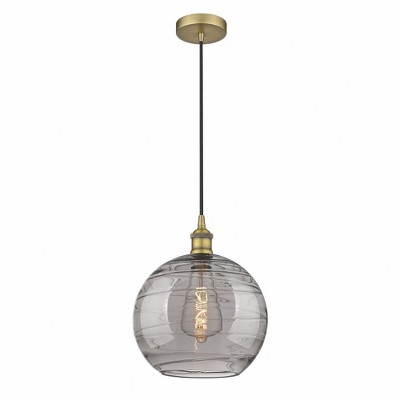 Athens Deco Swirl - 1 Light Mini Pendant In Industrial Style-14.75 Inches Tall and 12 Inches Wide
