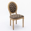 CLIHOME Set of 2 French Style Solid Wood Frame Antique Painting Accent Chairs, PU Artificial Leather Dining Chairs - 4 of 4