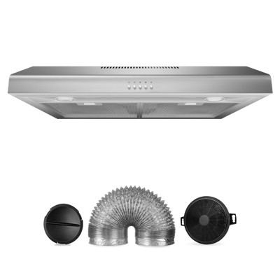 Tylza 30 in. 450 CMF Convertible Ductless Under Cabinet Range Hood w/ 3-Speed Mechanical Control