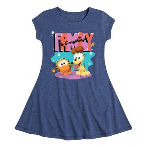 Girls' - Garfield - Family Is Everything Fit & Flair Cap Sleeve Dress - 1 of 3