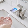 Gulches Bathroom Sink Faucet LED Light 3 Colors Changing Waterfall Glass Spout Hot Cold Water Mixer Single Handle One Hole Deck Mounted - 2 of 4