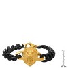 Steeltime Men's two tone black ip and stainless steel cuban link lion head bracelet. Color Options: Gold, Blue - 2 of 4