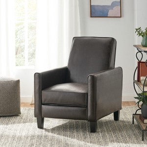 GDFStudio Theresa Contemporary Upholstered Pushback Recliner with Tapered Legs and Piped Edges - 1 of 4