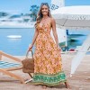 Women's Orange Floral Sweetheart Twist & Keyhole Maxi Dress - Cupshe - 3 of 4