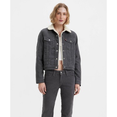 Levi's sherpa trucker hot sale jacket grey