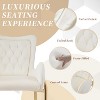 White counter height bar stools, bar height armchairs, velvet fabric stools - 4 of 4