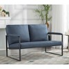 MAYEERTY 26.8 Inch +49.2 Inch 2 Pieces Accent Armchair - Padded Square Arms, Sturdy Metal Frame, Compressed Cushions - 2 of 4