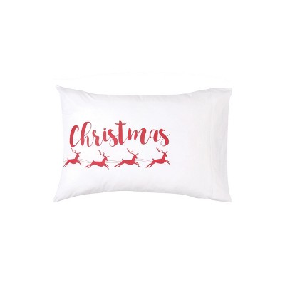 Merry Christmas Embroidered Cotton Standard/Queen Pillowcase Set