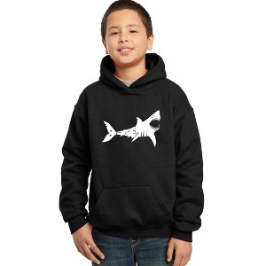 LA Pop Art Boy's Word Art Hooded Sweatshirt - BITE ME - 1 of 4
