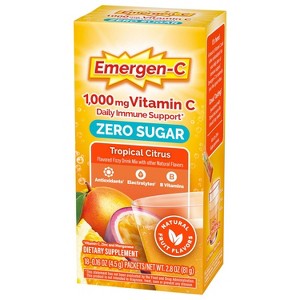 Emergen-C Vitamin C 1000mg Powder Pack Zero Sugar Tropical Citrus, 18 Ct - 1 of 4