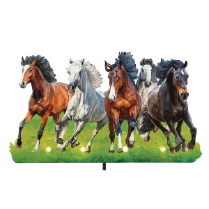 Collections Etc Solar Powered Running Horses Garden Stake - 1 of 2
