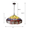 Chloe Lighting Scarlet Tiffany-Style 3 Light Dragonfly Downhanging Ceiling Pendant 24" Shade - 2 of 2