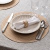 Aoibox Round Woven Placemats Set of 6, Washable Braided Table Mats for Dining, Heat Resistant Non-Slip Circle Place Mats in Beige - 3 of 4