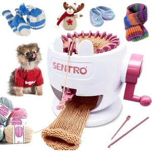 SENTRO 22-Needle Pink Knitting Machine | Easy DIY Scarves & Hats | Fast Beginner & Kid-Friendly Craft Kit - 1 of 4