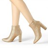 Allegra K Women's Back to College Pointed Toe Chunky Heel Ankle Boots - 2 of 4