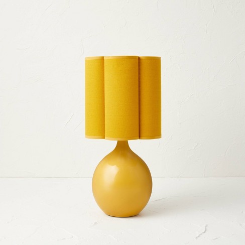 Ceramic Table Lamp with Elongated Shade Yellow (Includes LED Light Bulb) -  Opalhouse™ designed with Jungalow™