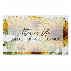 Stupell Industries This Is Us Sunflower Sentiment Printed Outdoor Door Mat, design by Kim Allen, 18"x30" - 1 of 4
