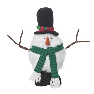 Transpac Polyester 13.25 in. Multicolor Christmas Plush Standing Snowman - 1 of 4