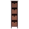55.98" 5pc Milan Storage Shelf with Baskets Walnut - Winsome: Space-Saving, Rope Baskets, Wood Frame - 2 of 4