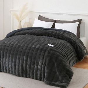Heated Comforter Blanket with Wireless Controller,Fluffy Faux Fur Electric Comforter, 6 Heat Levels & 10H Auto-Off,Soft Luxury Fuzzy Bedding - 1 of 4