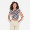 Women's Printed Cap Sleeve Ruff-Collar Blouse - Wild Fable™ - 2 of 4