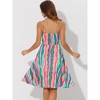 INSPIRE CHIC Women's Stripes Summer V Neck Tie Front Swing Spaghetti Strap Sundresses - 4 of 4