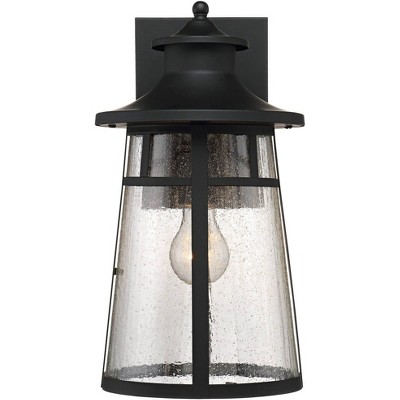 Set of 2 Black Iron Mission Style Outdoor Wall Lights