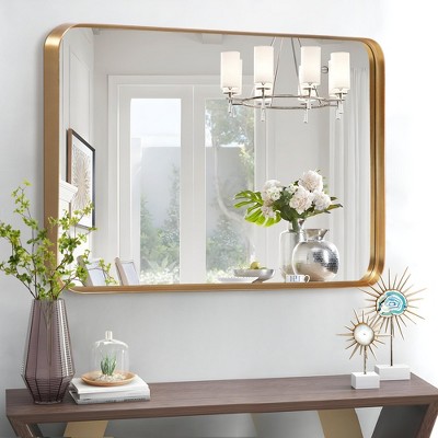 Aluminum Alloy Rounded Rectangular Imitation Electroplated Hanging Mirror 96 * 66 * 5cm (Deep Mirror)