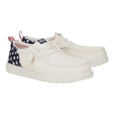 HEYDUDE Men Wally Funk Americana Stars, 4thof July Patriotic Shoes , White/Navy Blazer, 15 — фото 7