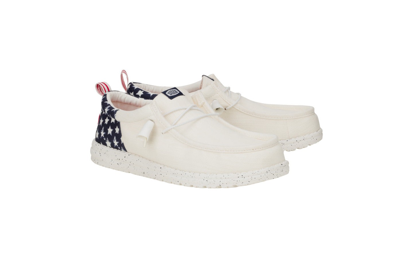 HEYDUDE Men Wally Funk Americana Stars, 4thof July Patriotic Shoes, White/Navy Blazer, 15, цвет: Белый — фото 7