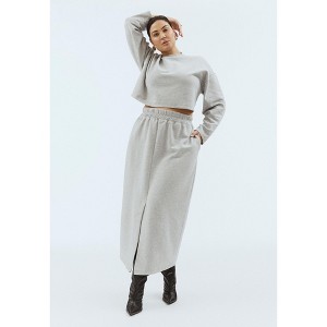ELOQUII Women's Plus Size Maxi French Terry Skirt - 1 of 4