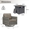 Buenhomino Patio Wicker Furniture Set with Fire Pit Table, PE Rattan Swivel Patio Chairs with Propane Fire Pit Table, 5 Pieces Patio Conversation Set - 2 of 4