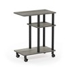 Furinno U-Shape Rolling Storage Cart Sofa Side End Table w/Open Display Shelf,Oak - 3 of 4